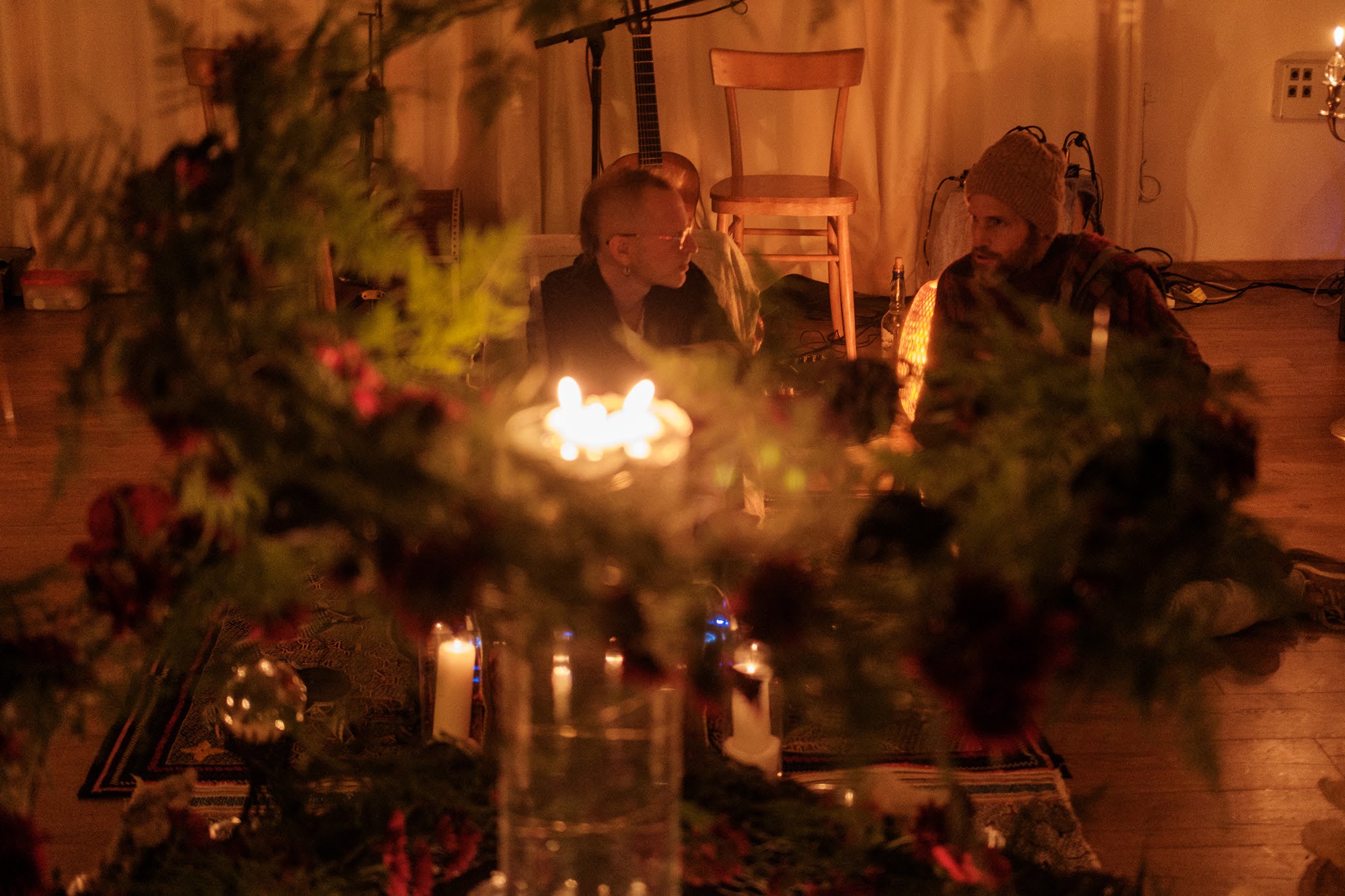 Temple space — ceremony in candlelight